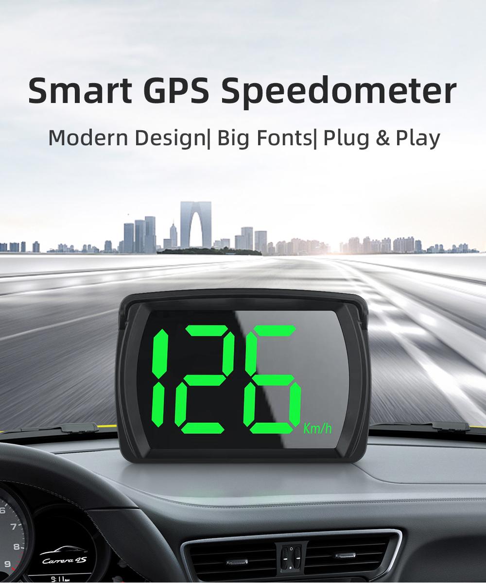 Car HUD Headup Display, Digital OBD2 GPS Speedometer with MPH over