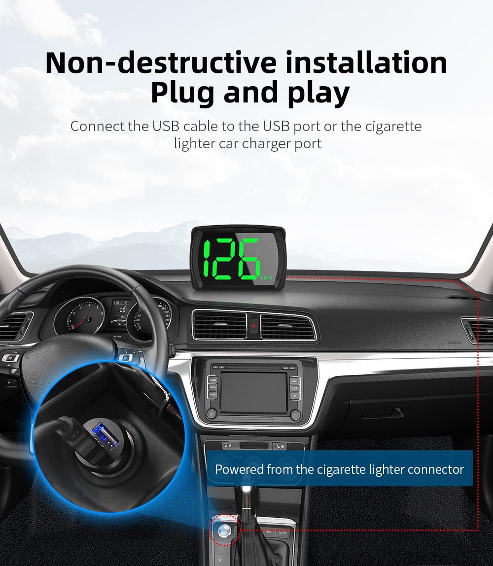 XMKT GPS KMH MPH HUD Digital Speedometer Head Up Display Car Electronics Accessories Big Font Speed for All Cars