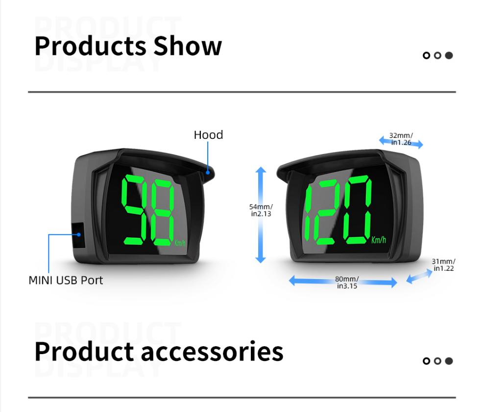 XMKT GPS KMH MPH HUD Digital Speedometer Head Up Display Car Electronics Accessories Big Font Speed for All Cars