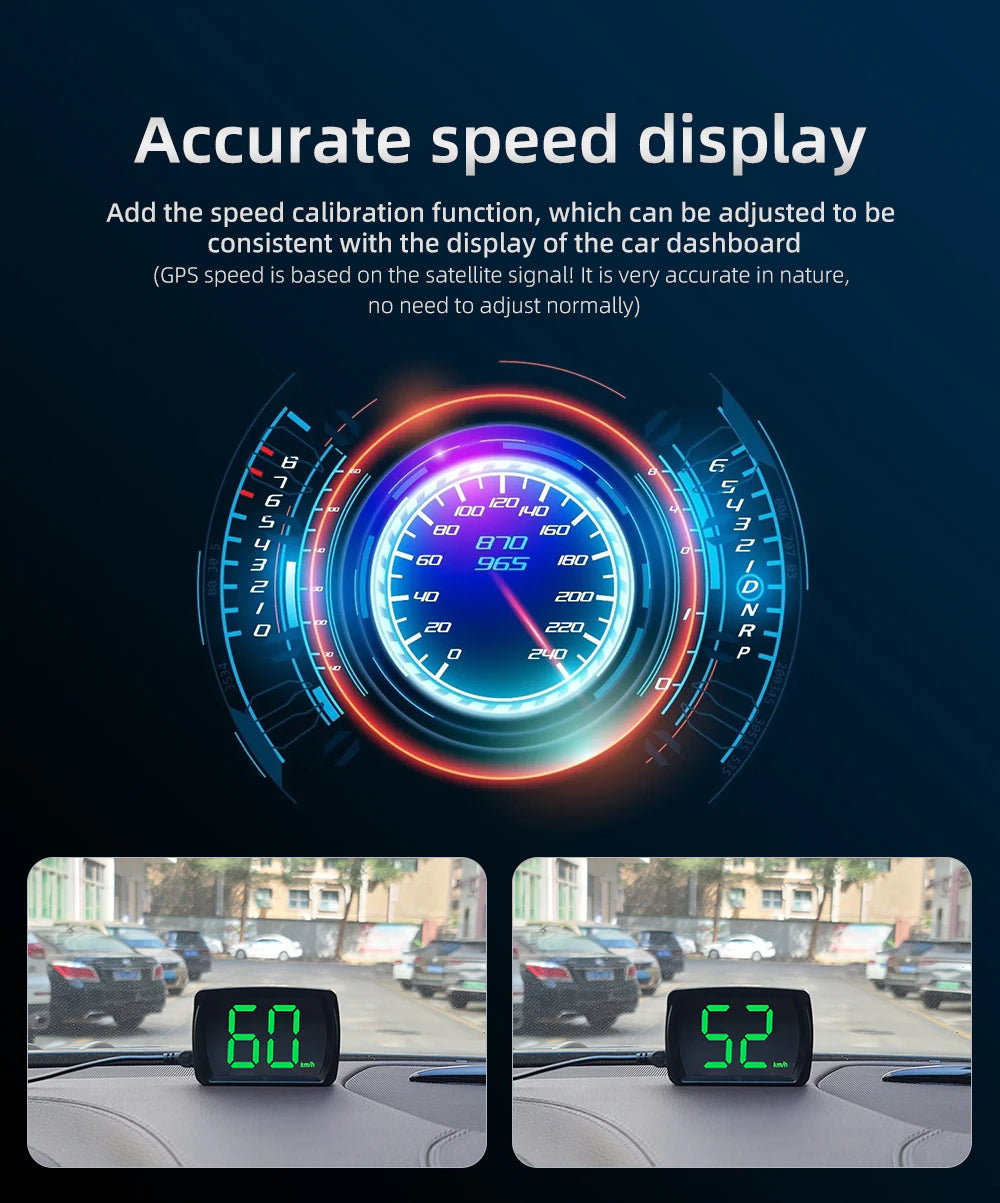 XMKT GPS KMH MPH HUD Digital Speedometer Head Up Display Car Electronics Accessories Big Font Speed for All Cars
