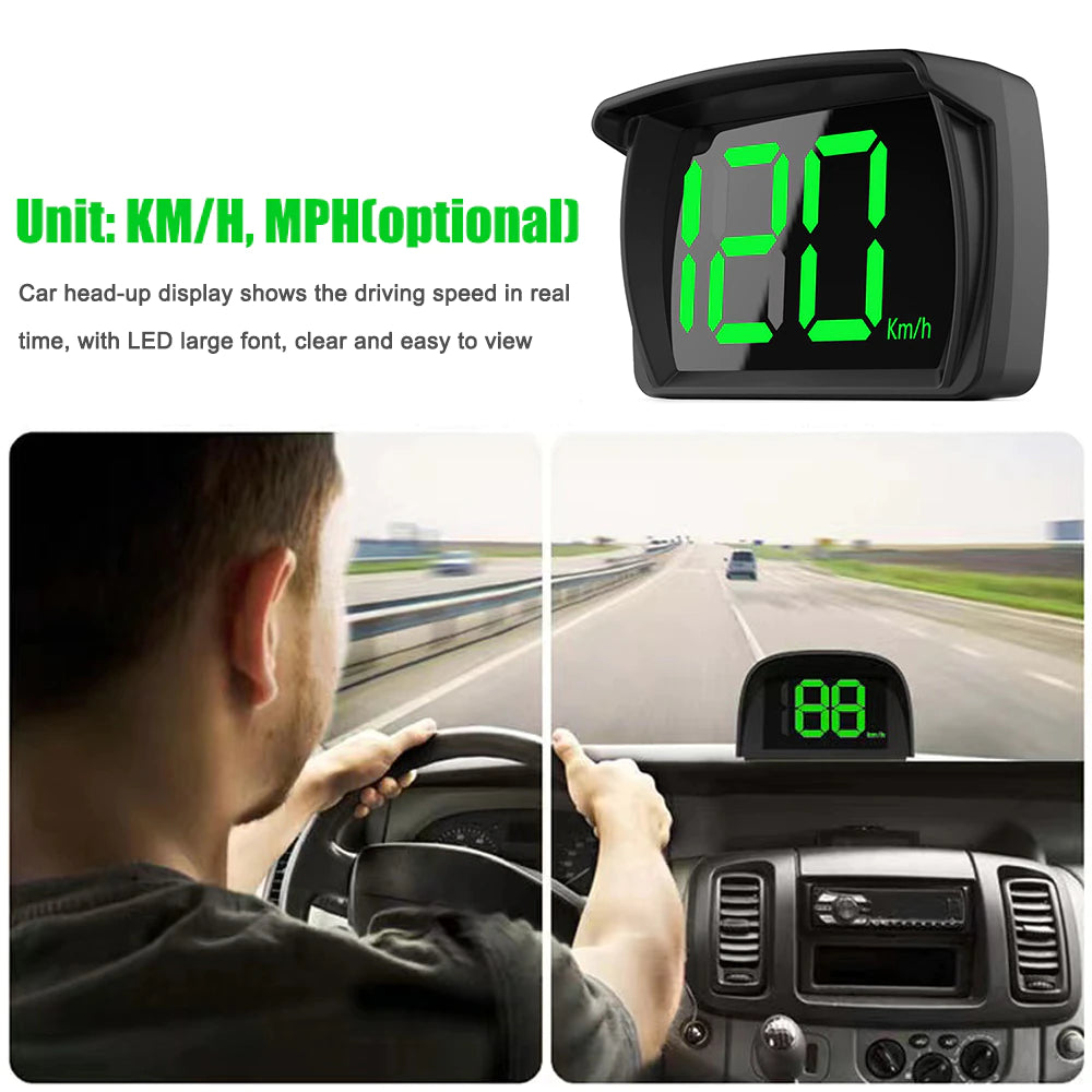 XMKT GPS KMH MPH HUD Digital Speedometer Head Up Display Car Electronics Accessories Big Font Speed for All Cars