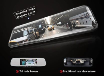 X2 10 Inch Car DVR Mirror Video Recorder 1080P+1080P Touch Screen Dashcam For Car Dual Lens