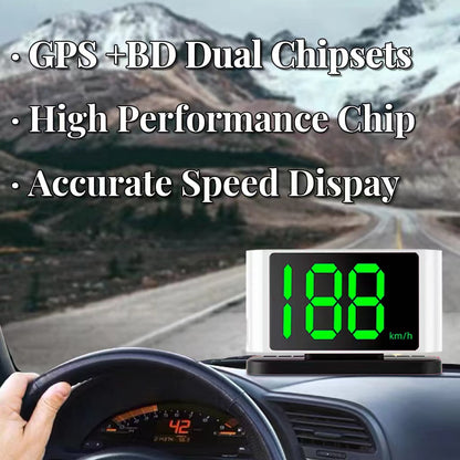 V3-2023 NEW ! HUD head up display for car GPS speedometer suitable for all Vehicles