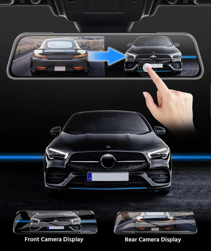 X2 10 Inch Car DVR Mirror Video Recorder 1080P+1080P Touch Screen Dashcam For Car Dual Lens