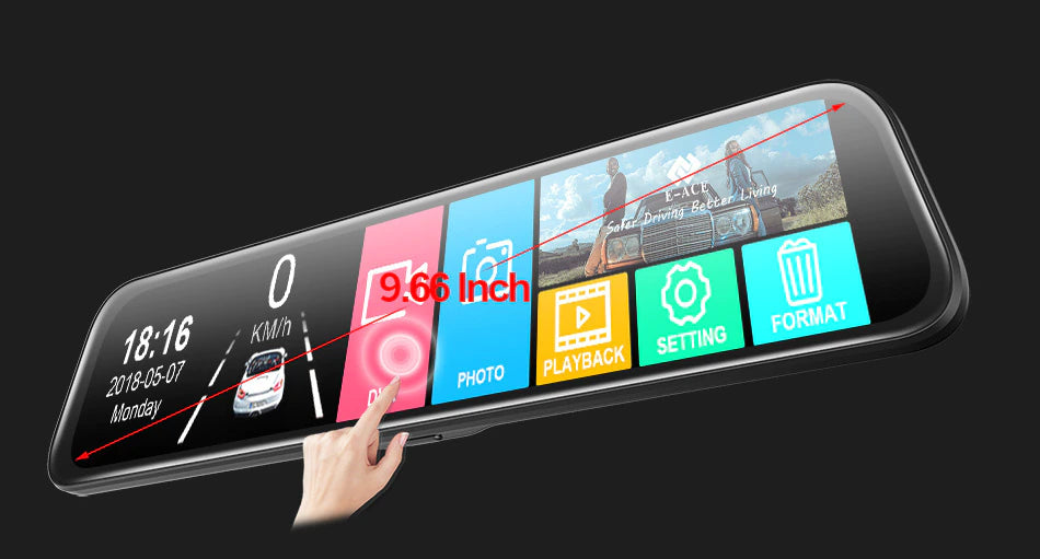 X2 10 Inch Car DVR Mirror Video Recorder 1080P+1080P Touch Screen Dashcam For Car Dual Lens