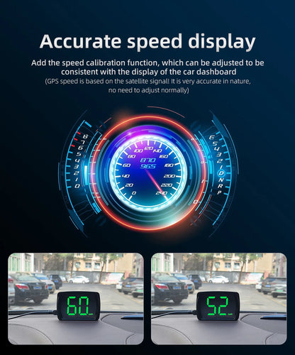 XMKT GPS KMH MPH HUD Digital Speedometer Head Up Display Car Electronics Accessories Big Font Speed for All Cars