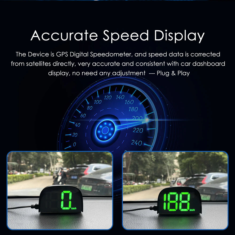 Y05 GPS KMH MPH HUD Digital Speedometer Head Up Display Car